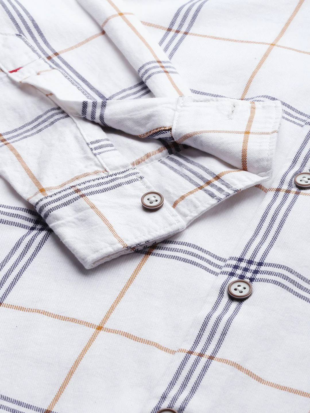 The Indian Garage Co Men White Checked Casual Shirt - Image 3