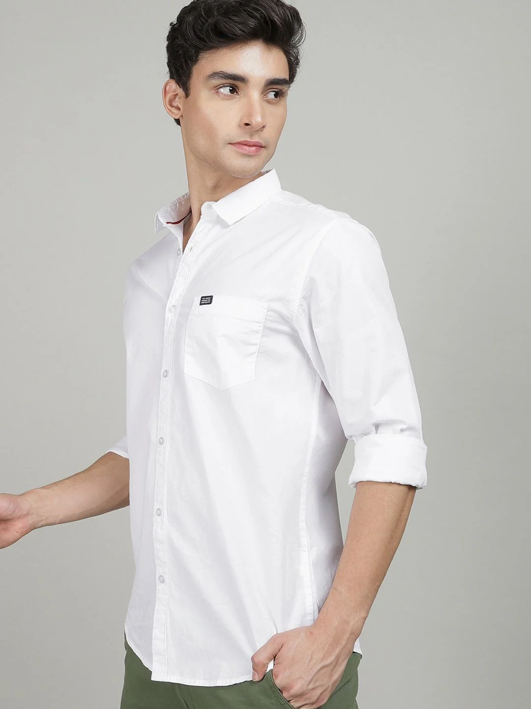 The Indian Garage Co Men White Comfort Cotton Casual Shirt - Image 7