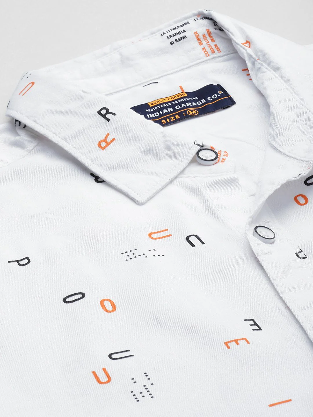 The Indian Garage Co Men White Printed Casual Cotton Shirt - Image 2
