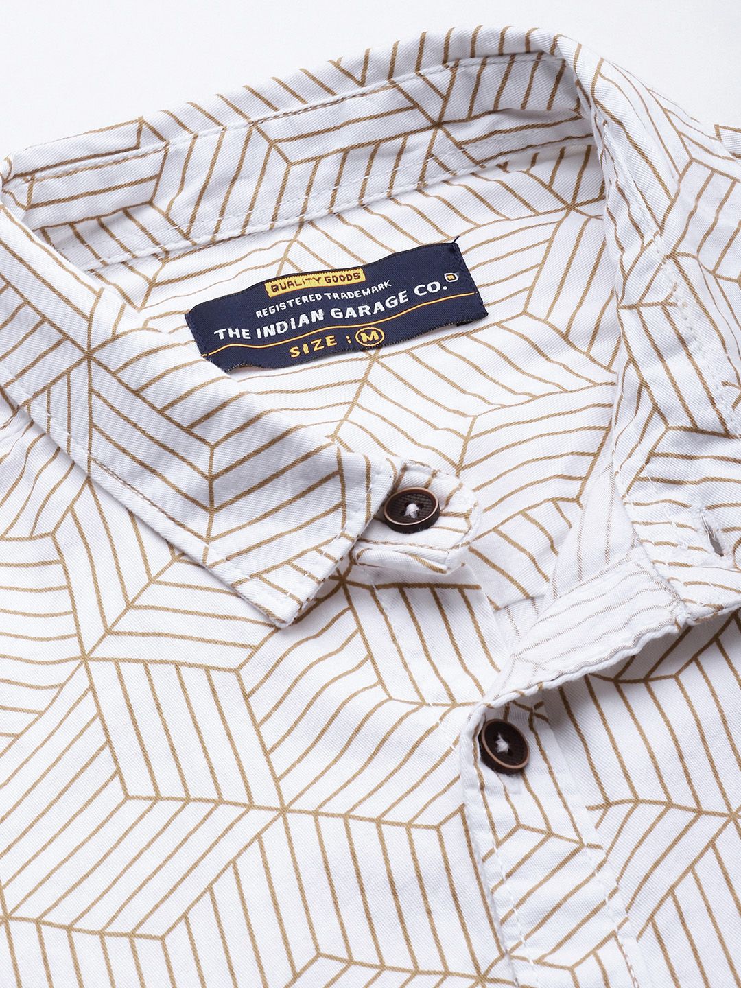 The Indian Garage Co Men White Printed Pure Cotton Casual Shirt - Image 2