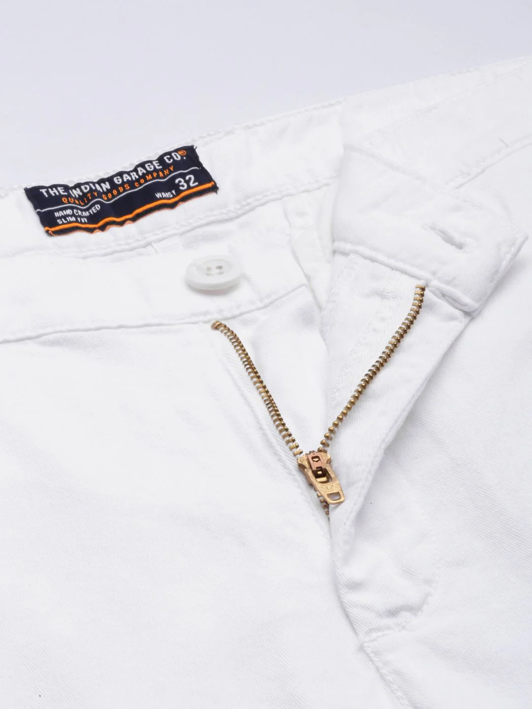 The Indian Garage Co Men White Slim Fit Cotton Chino Shorts - Image 4