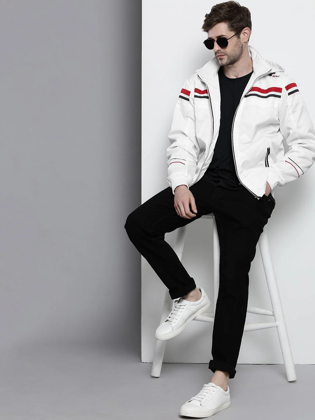 The Indian Garage Co Men White Sporty Jacket - Image 4