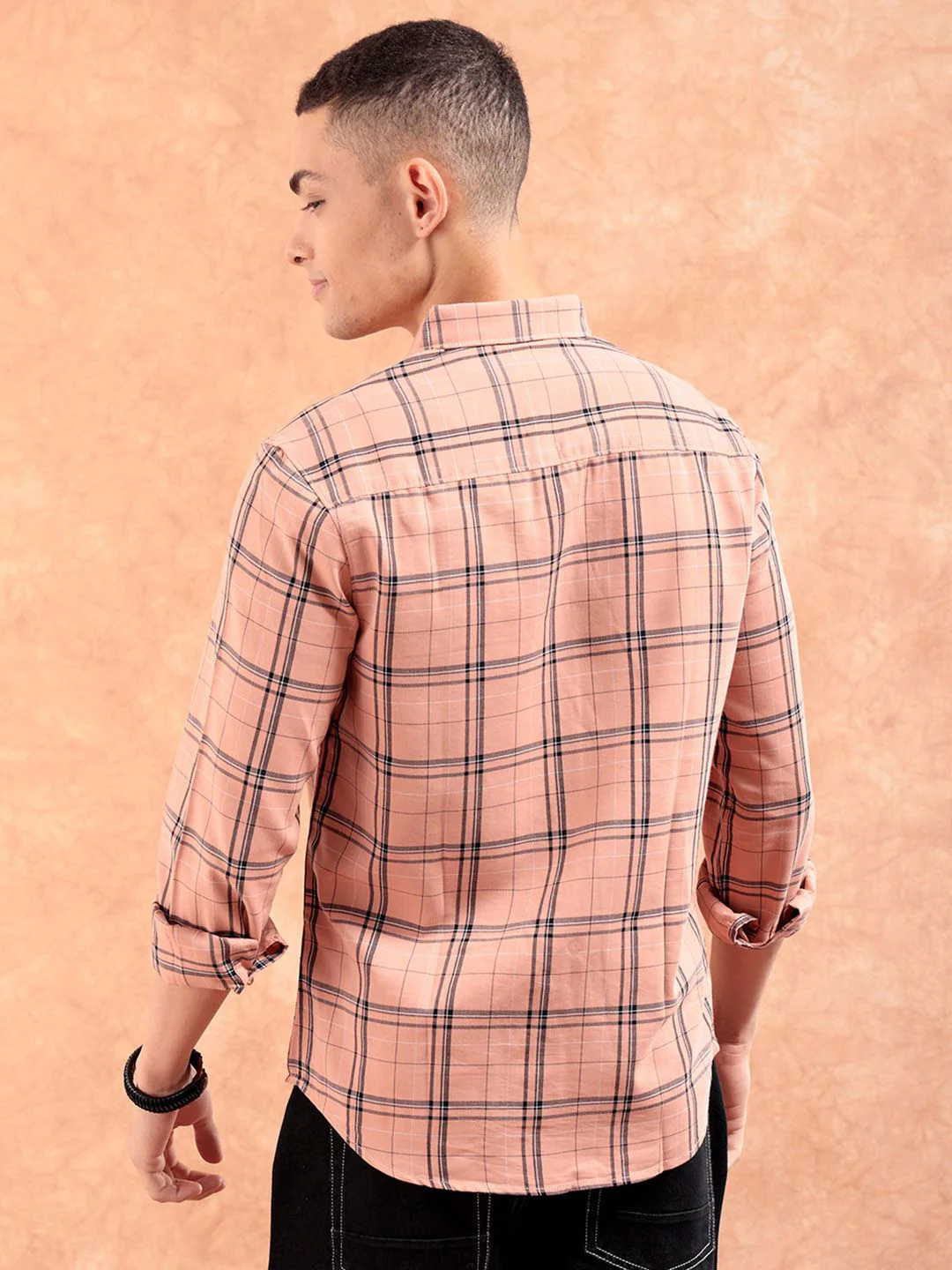 The Indian Garage Co Men Windowpane Checked Casual Shirt - Image 4