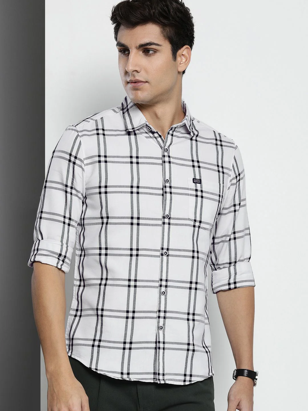 The Indian Garage Co Men Windowpane Checked Casual Shirt - Image 5