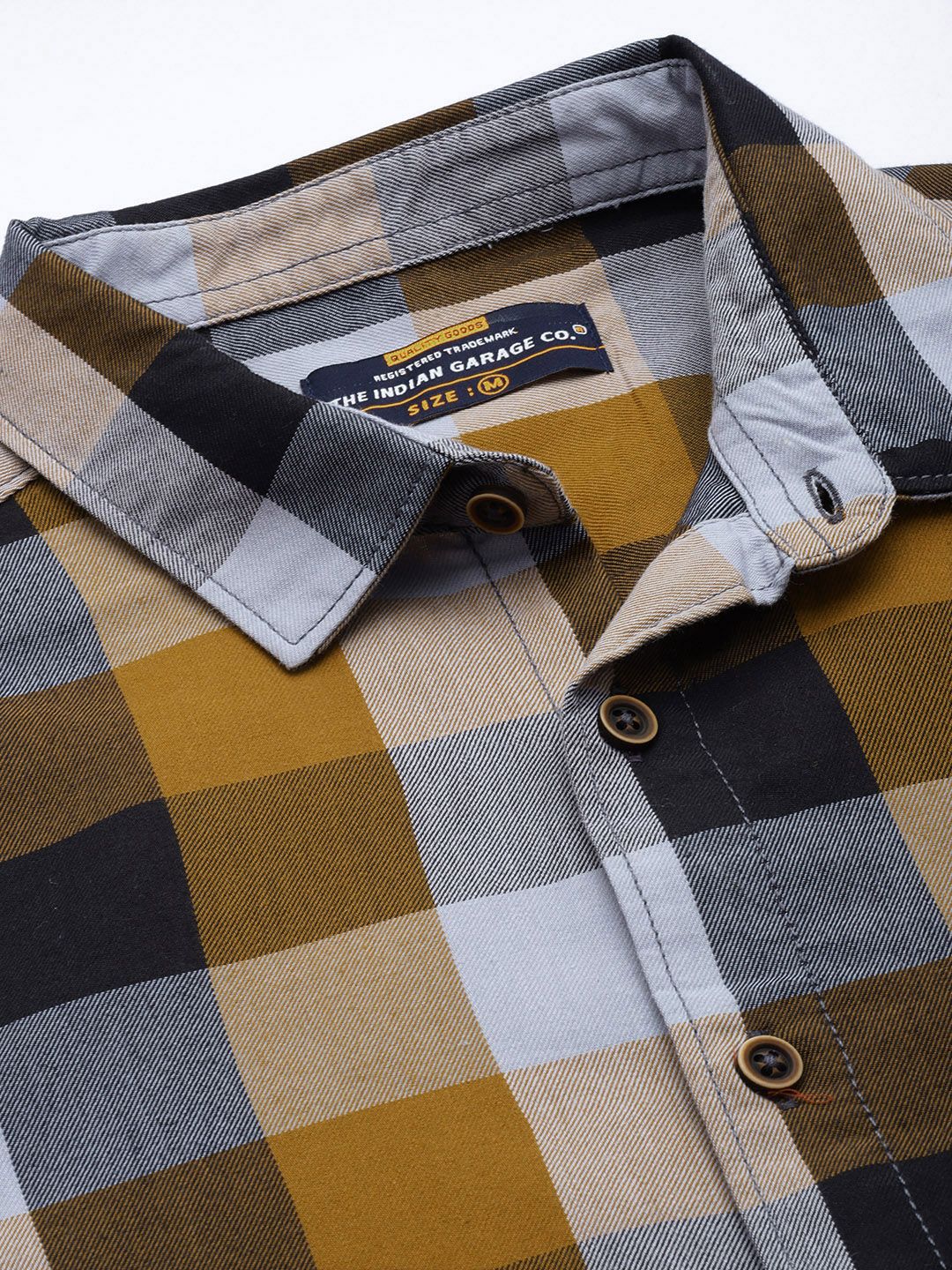 The Indian Garage Co Men Yellow Checked Casual Shirt - Image 2