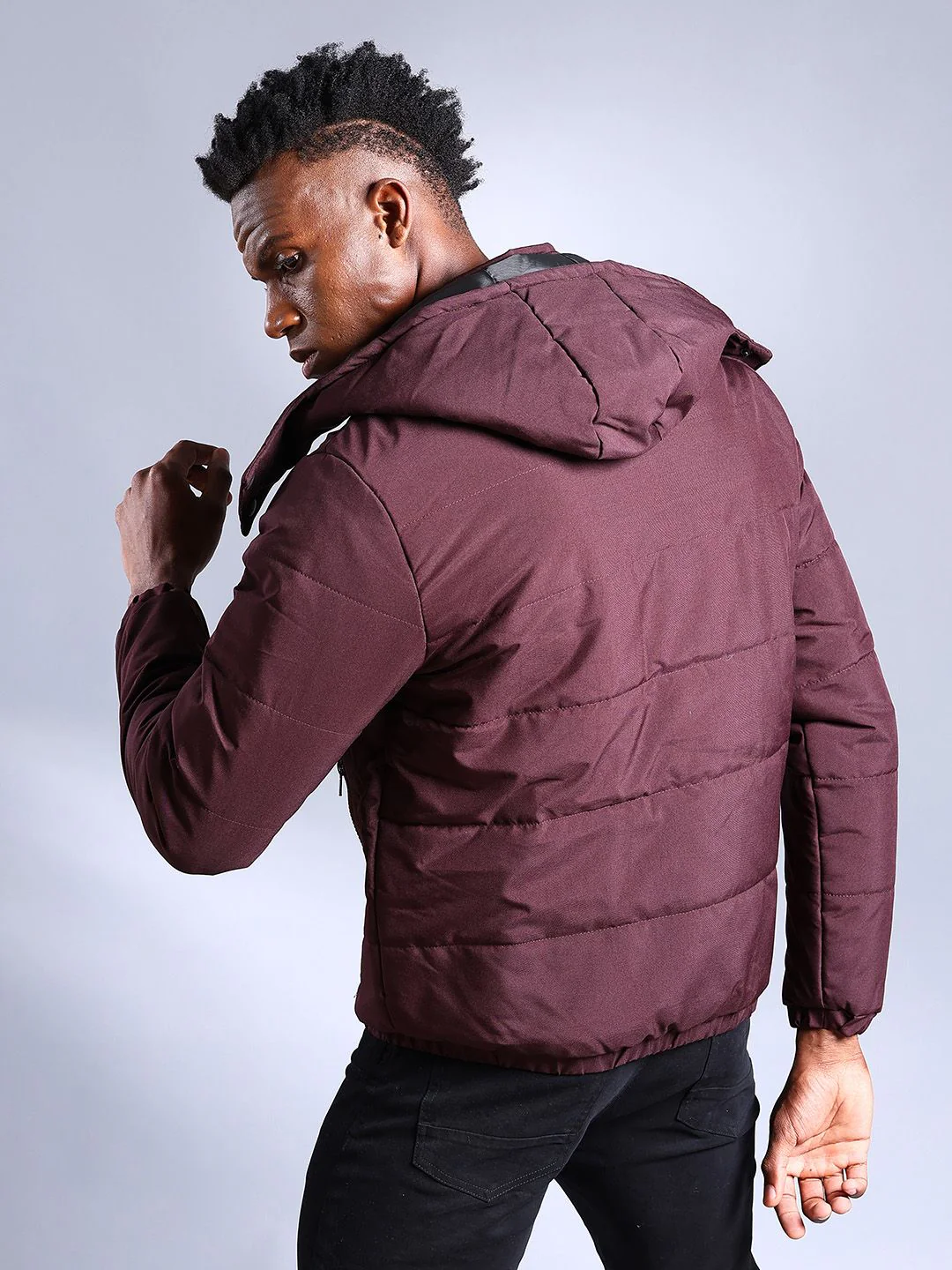 The Indian Garage Co Men Zip-Front Bomber Jacket with Detachable Hood - Image 4