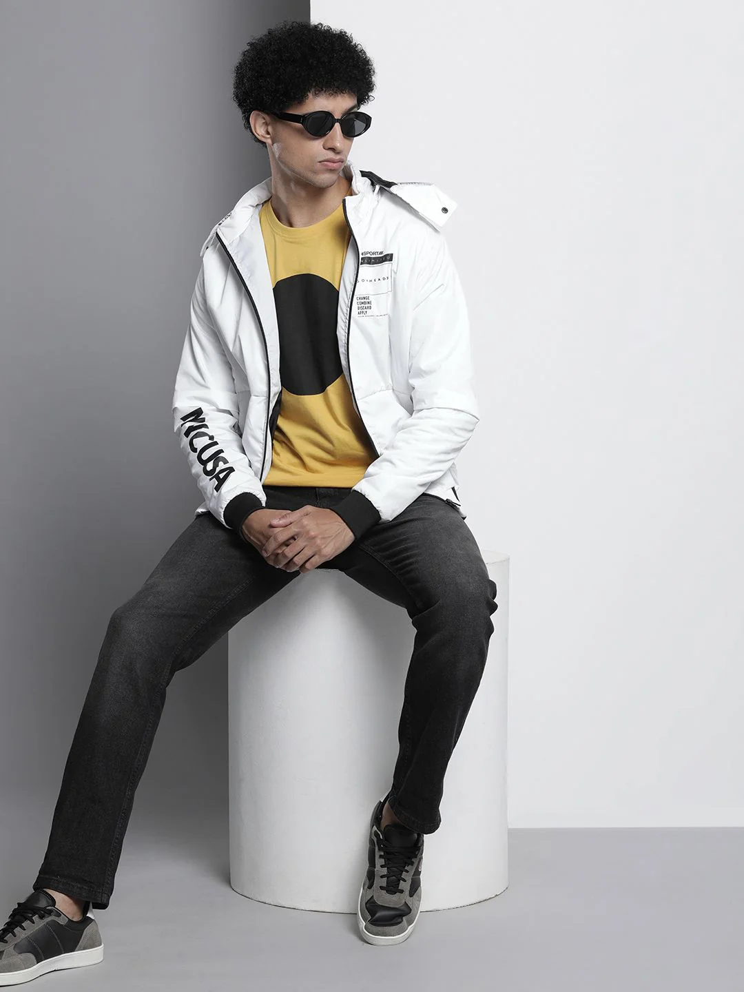 The Indian Garage Co Men Zip-Front Bomber Jacket with Detachable Hood - Image 4