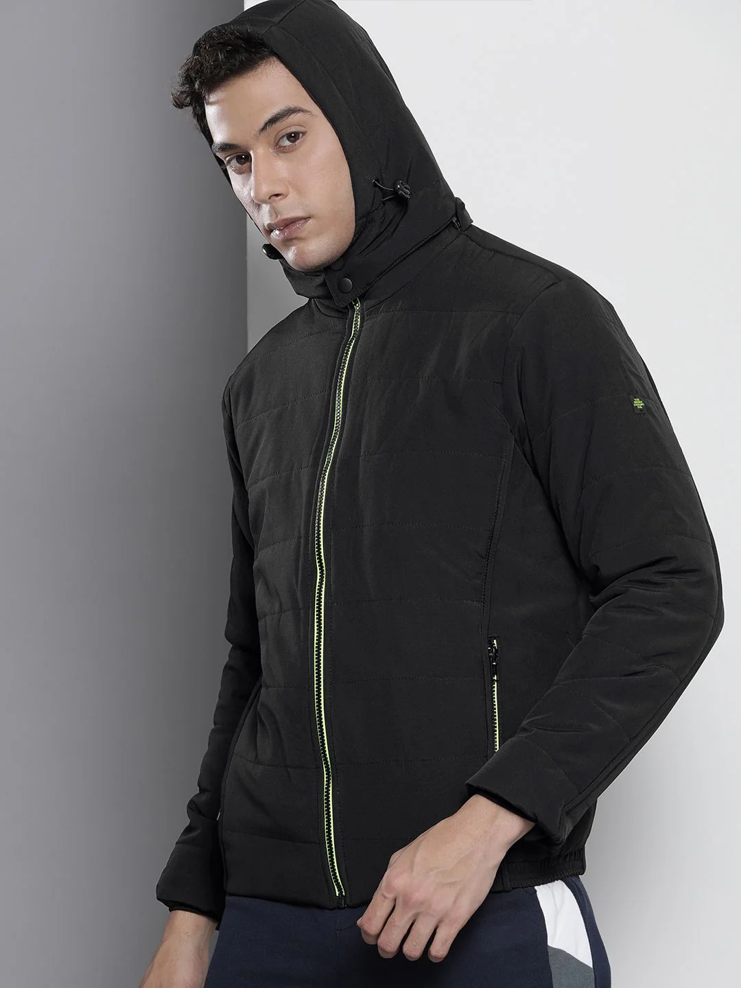 The Indian Garage Co Men Zip-Front Bomber Jacket with Detachable Hood - Image 3