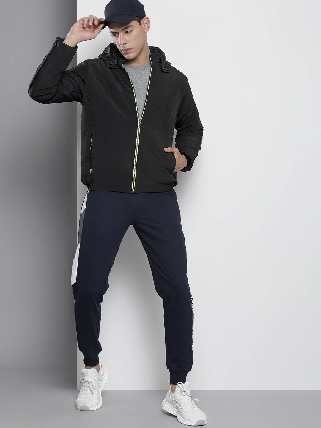 The Indian Garage Co Men Zip-Front Bomber Jacket with Detachable Hood - Image 4