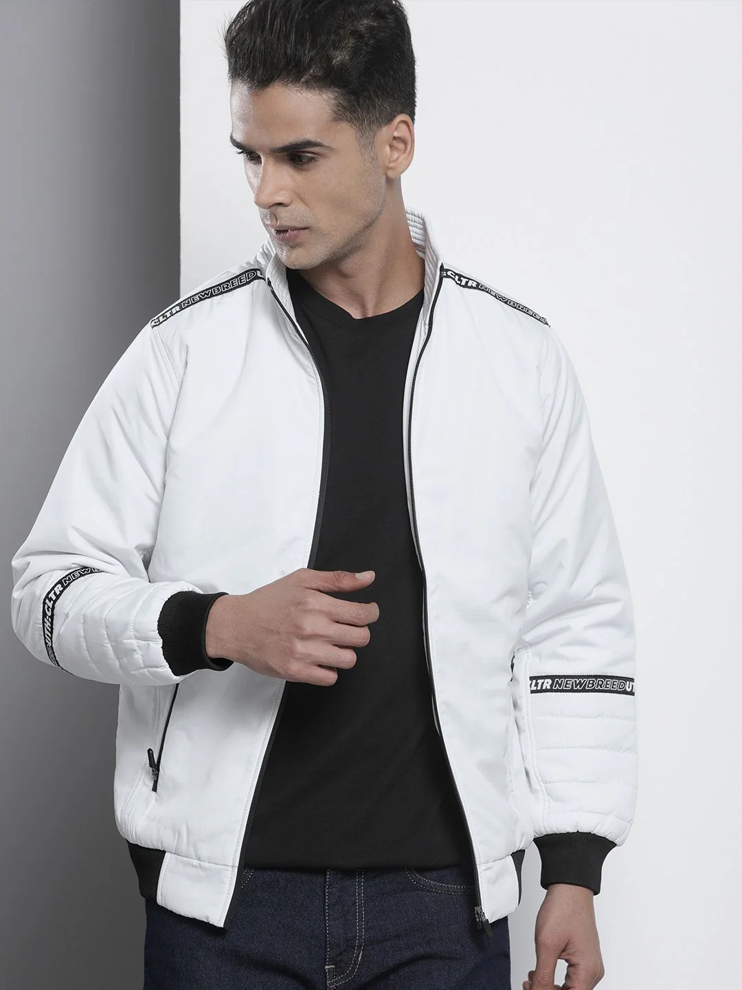The Indian Garage Co Men Zip-Front Bomber Jacket with Zip Pockets - Image 3