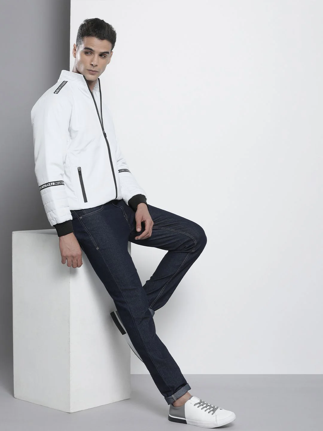 The Indian Garage Co Men Zip-Front Bomber Jacket with Zip Pockets - Image 4