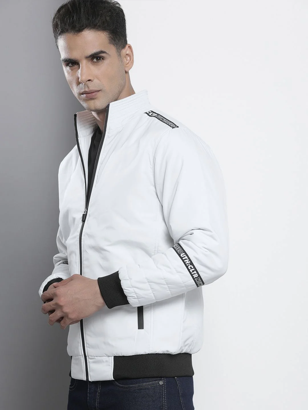 The Indian Garage Co Men Zip-Front Bomber Jacket with Zip Pockets - Image 5
