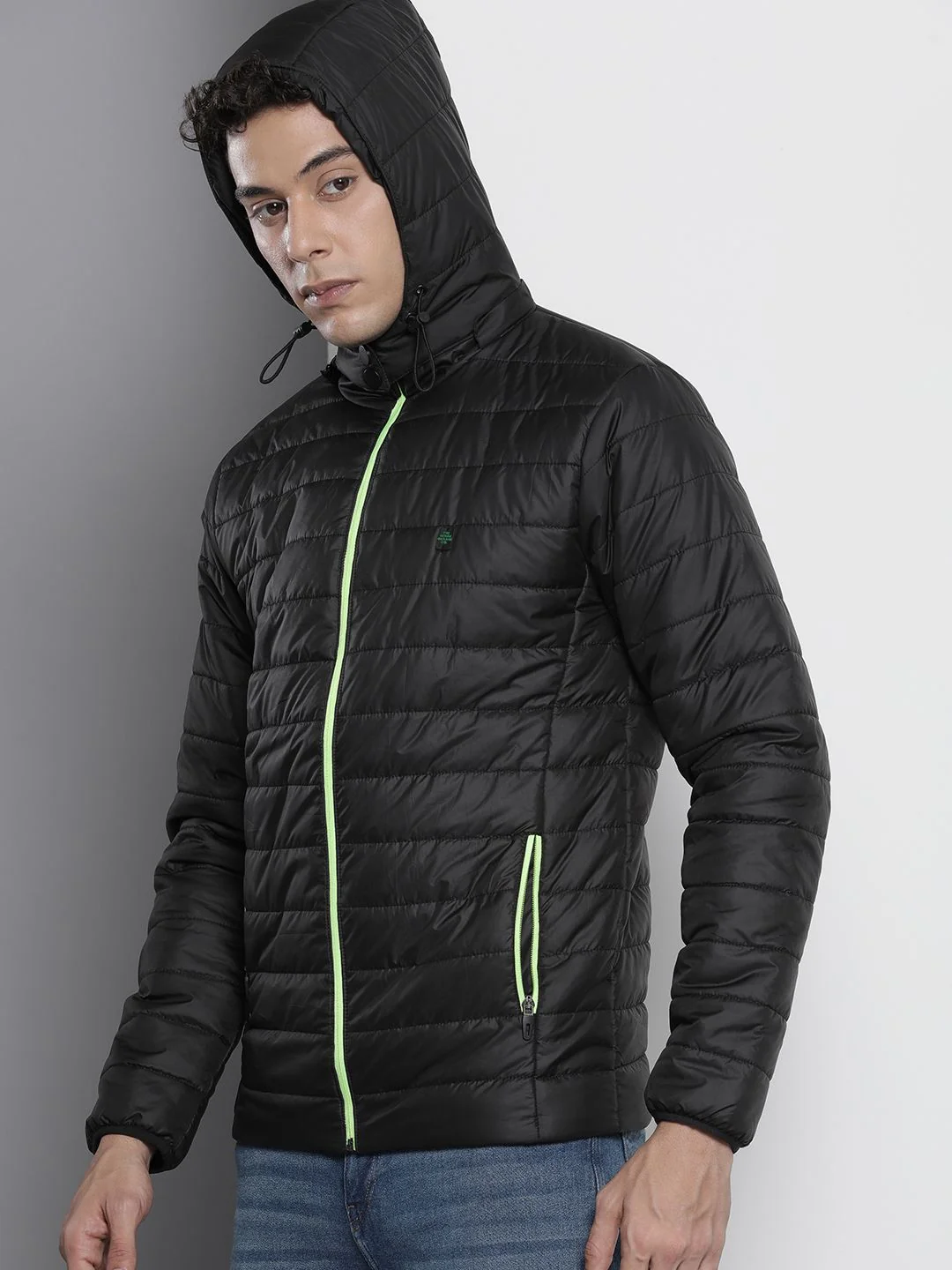 The Indian Garage Co Men Zip-Front Puffer Jacket with Detachable Hood - Image 3