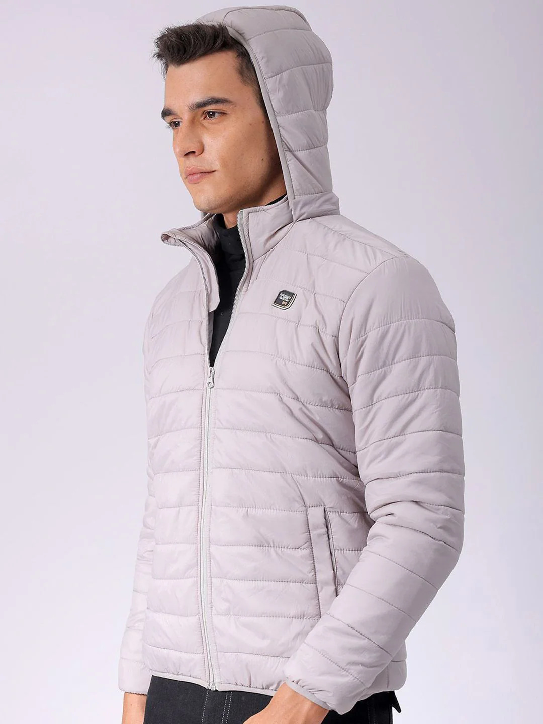 The Indian Garage Co Men Zip-Front Puffer Jacket with Detachable Hood - Image 5