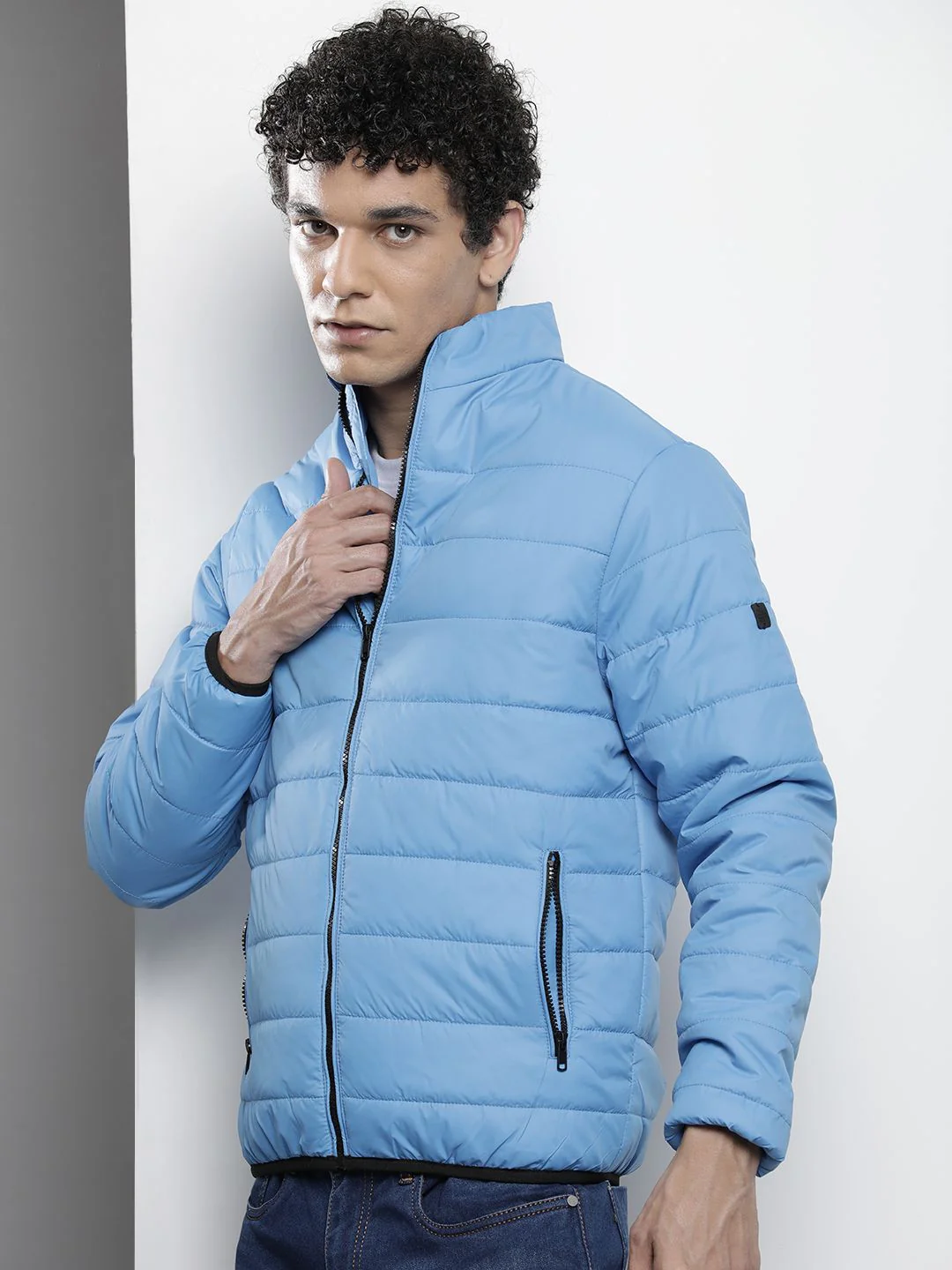 The Indian Garage Co Men Zip-Front Puffer Jacket with Zip Pockets - Image 3