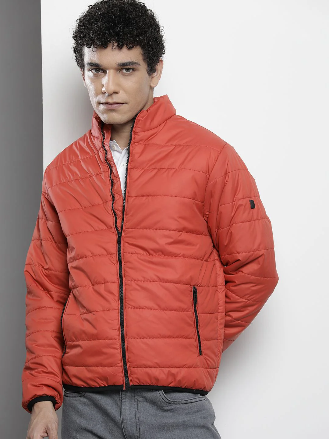 The Indian Garage Co Men Zip-Front Puffer Jacket with Zip Pockets - Image 3
