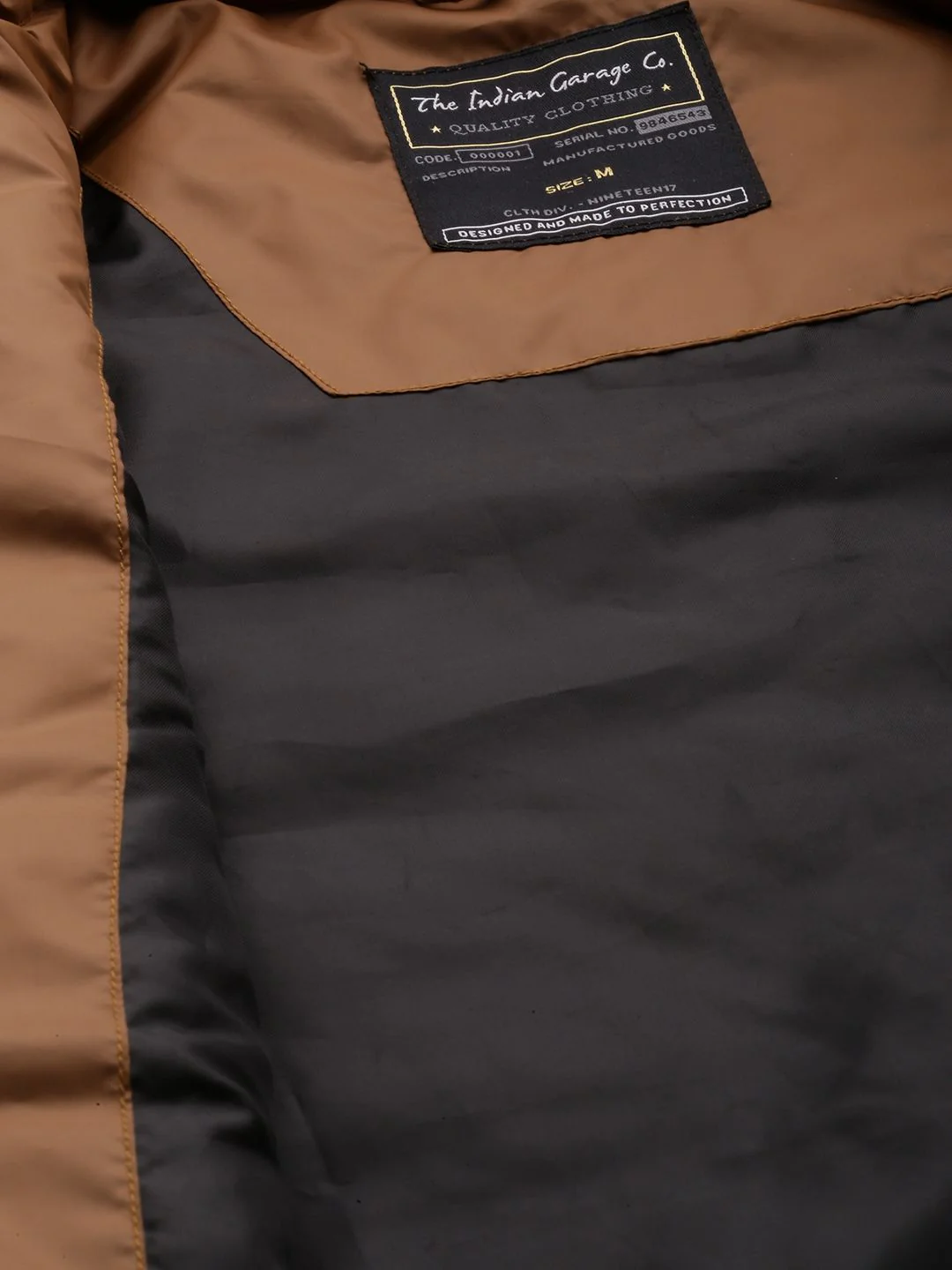 The Indian Garage Co Men Zip-Front Puffer Jacket with Zipper Pockets - Image 7
