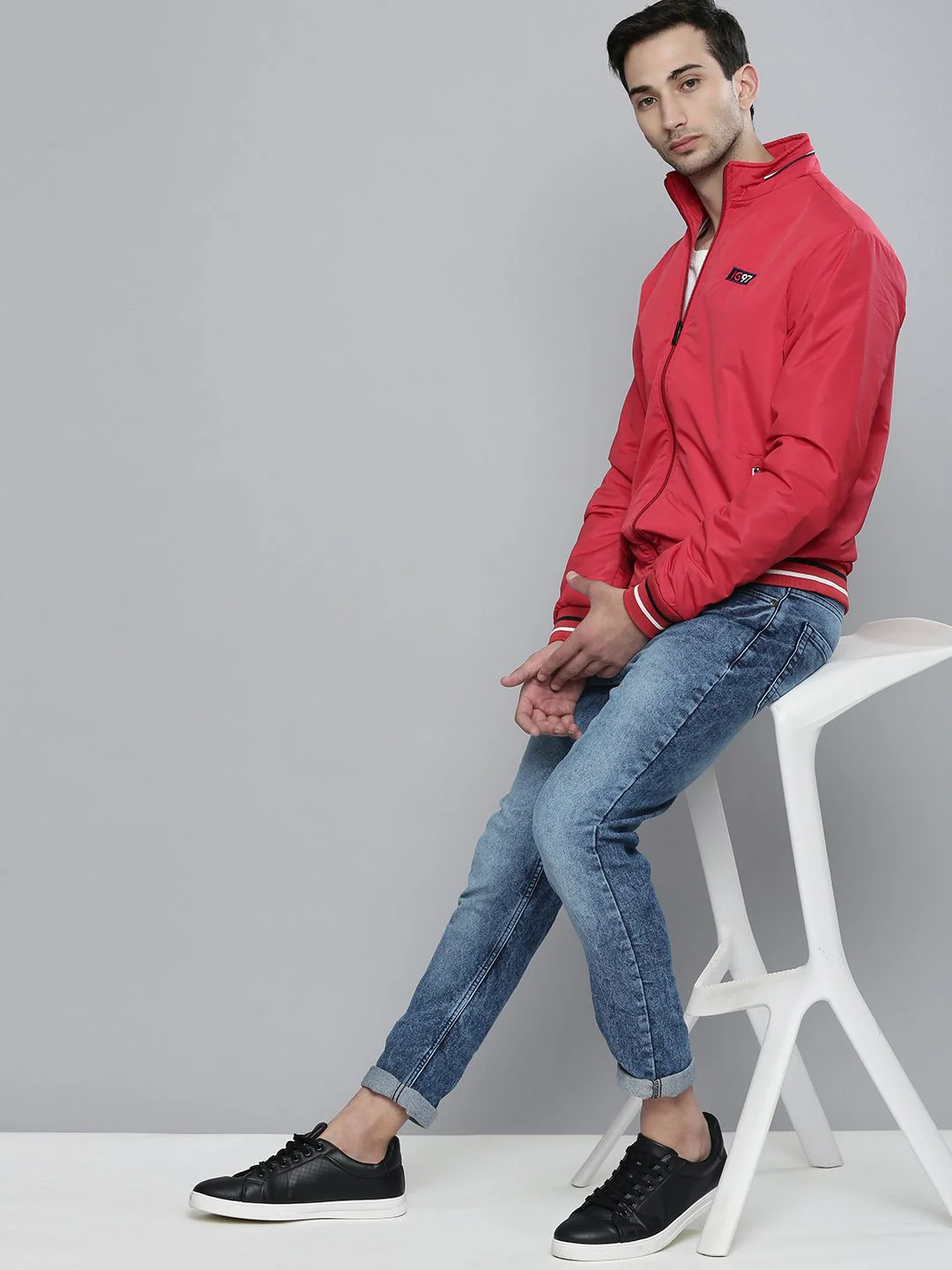The Indian Garage Co Men Zip-Front Slim Fit Bomber Jacket - Image 4
