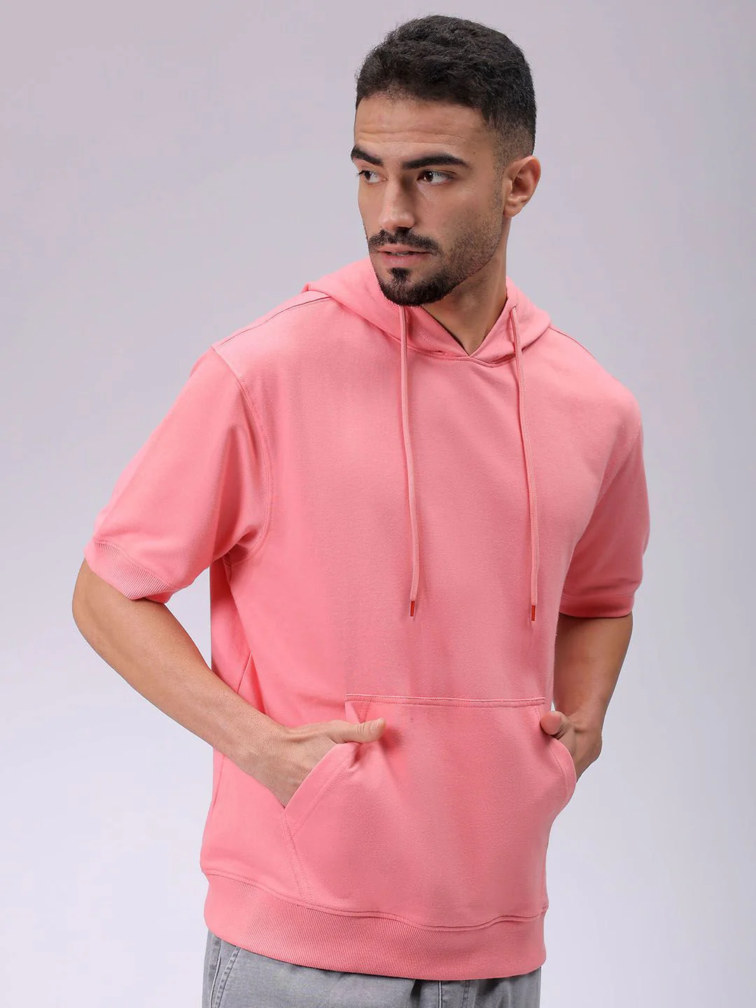 The Indian Garage Co Mens Polyester Oversized Solid Hooded Sweatshirts - Image 5