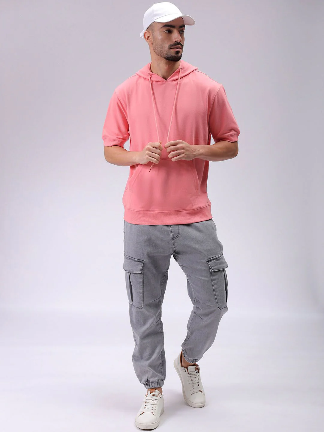 The Indian Garage Co Mens Polyester Oversized Solid Hooded Sweatshirts - Image 6