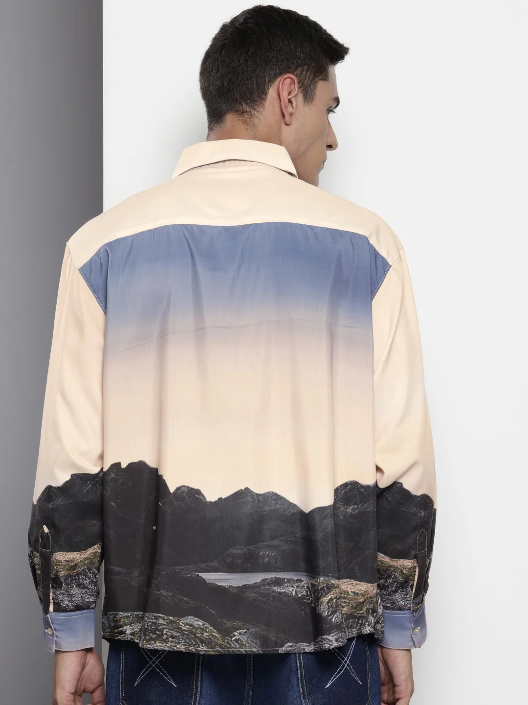 The Indian Garage Co Opaque Graphic Printed Oversized Casual Shirt - Image 4