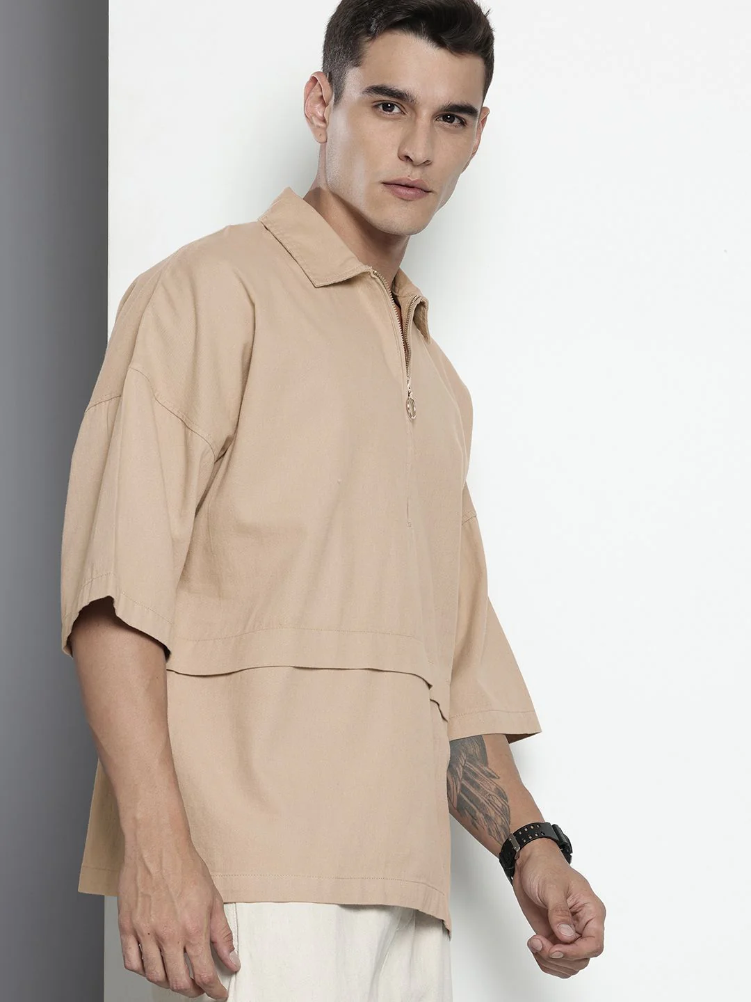 The Indian Garage Co. Oversized Fit Pure Cotton Casual Shirt - Image 3