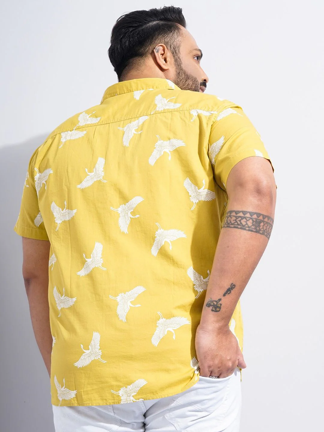 The Indian Garage Co Plus Size Conversational Printed Cotton Casual Shirt - Image 5