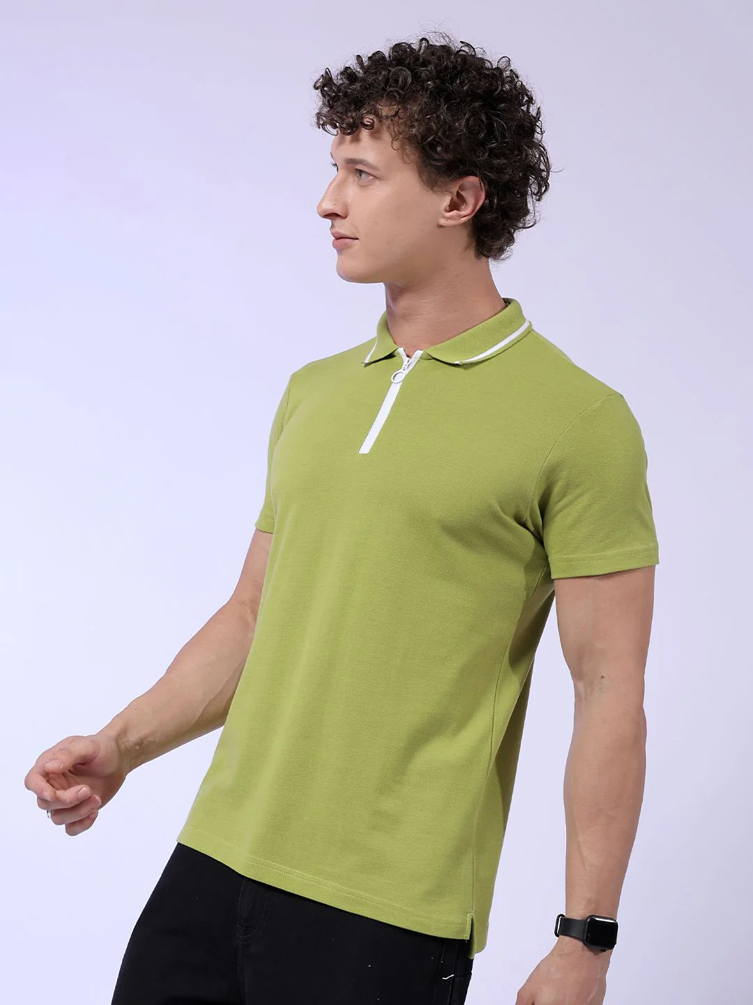 The Indian Garage Co Polo Collar Cotton T-shirt - Image 3