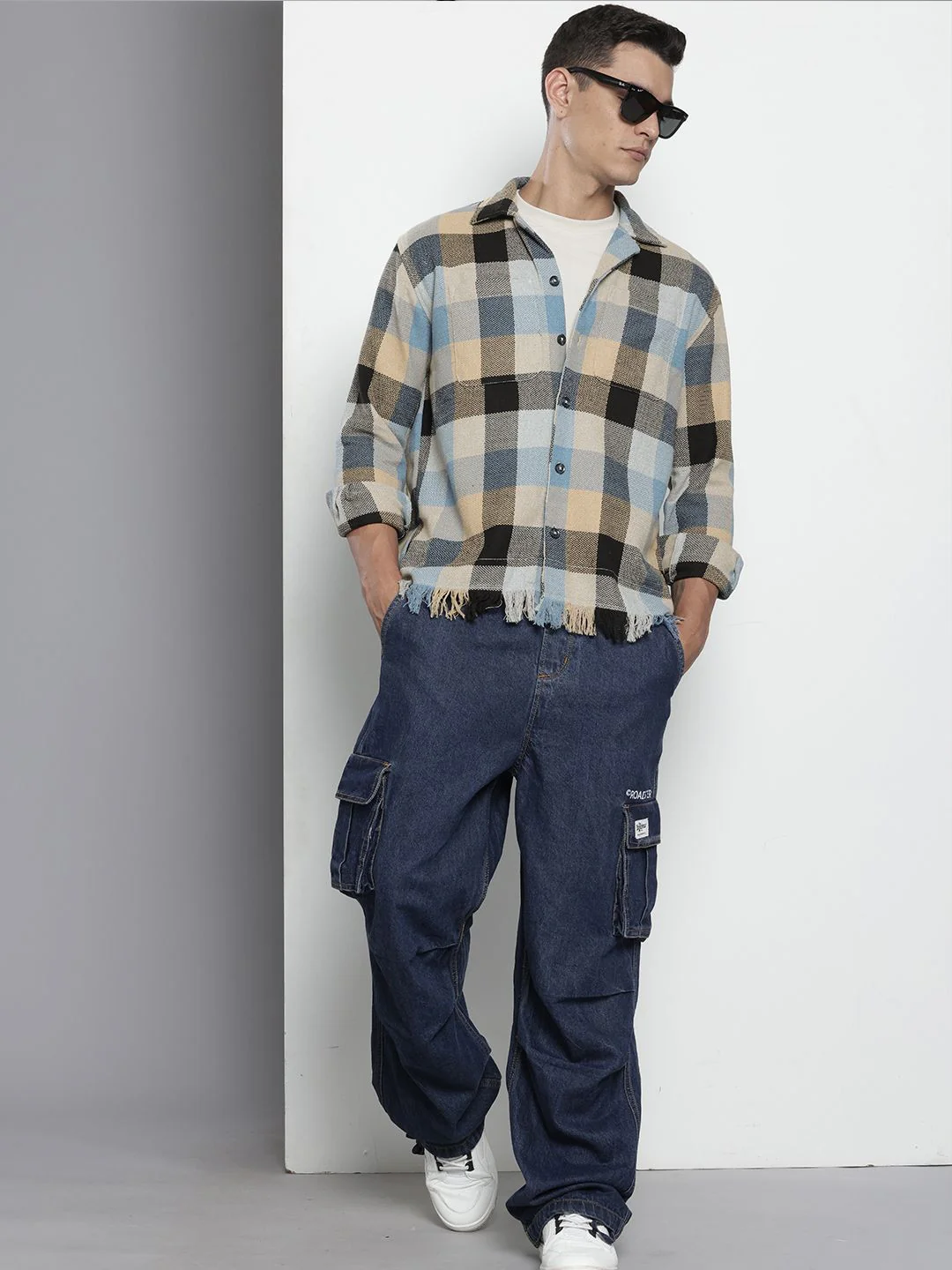 The Indian Garage Co Pure Cotton Checked & Textured Relaxed Fit Casual Shirt - Image 6