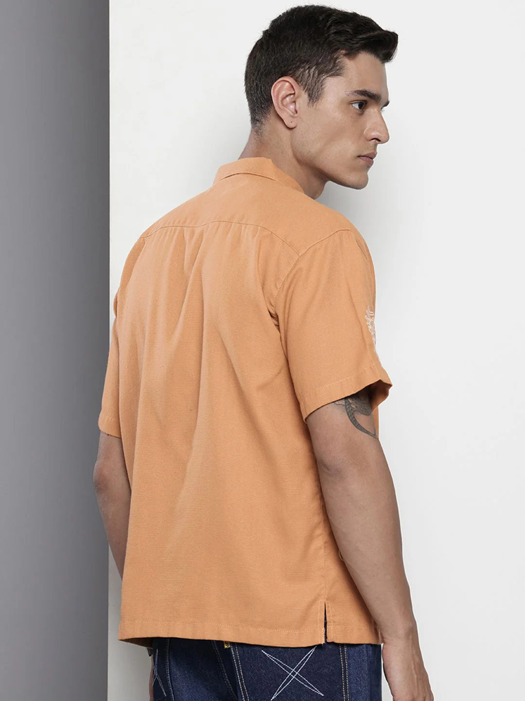 The Indian Garage Co Pure Cotton Embroidered Opaque Relaxed Fit Casual Shirt - Image 5