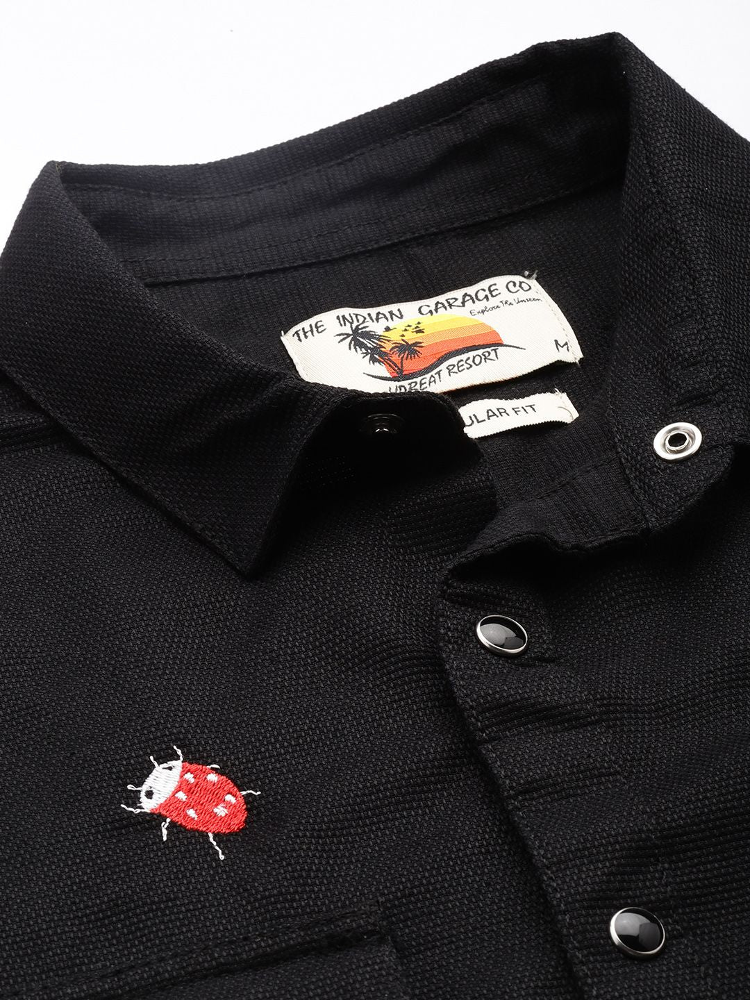 The Indian Garage Co Pure Cotton Floral Embroidered Casual Shirt - Image 2