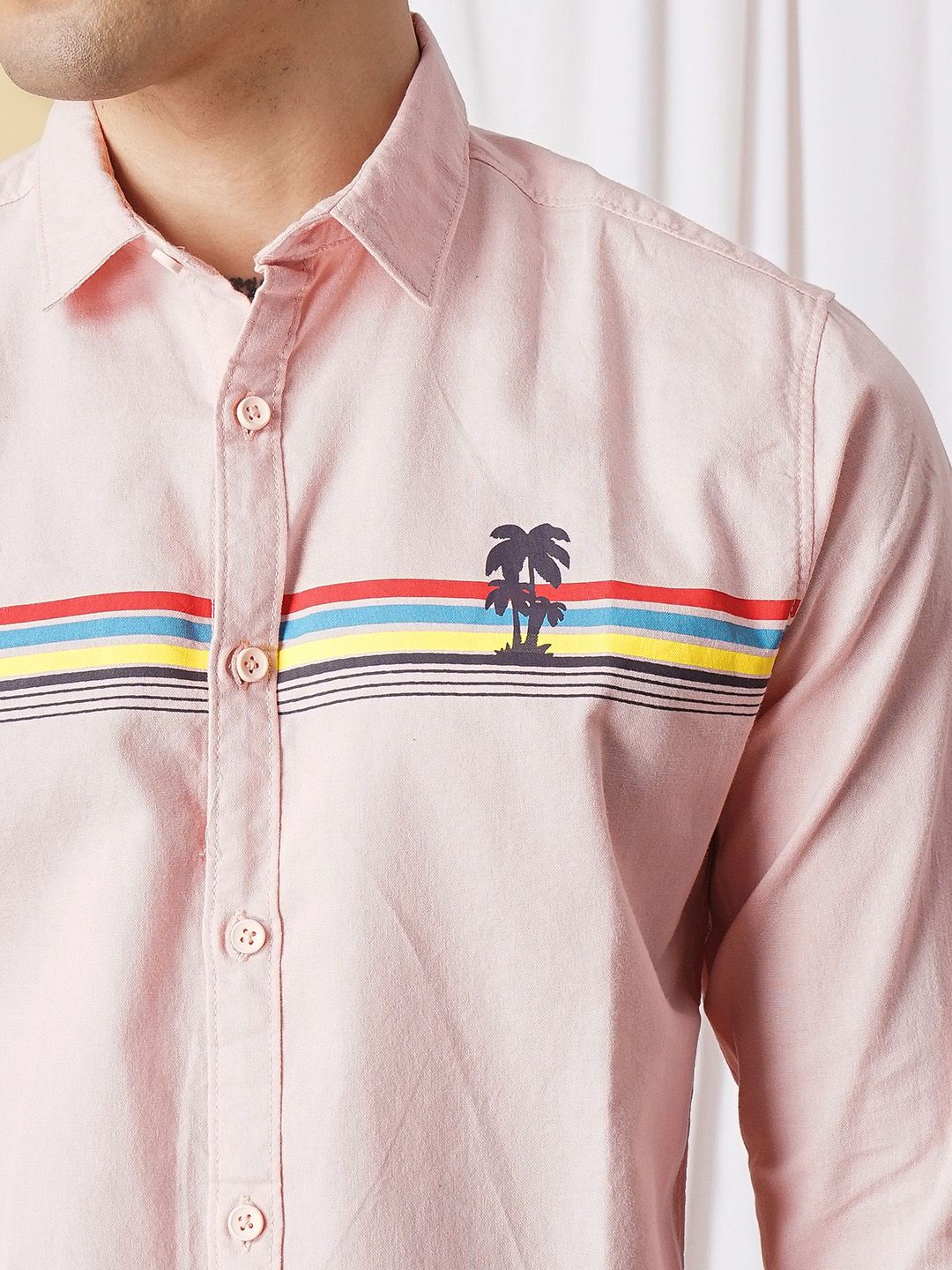 The Indian Garage Co Pure Cotton Horizontal Stripes Casual Shirt - Image 2
