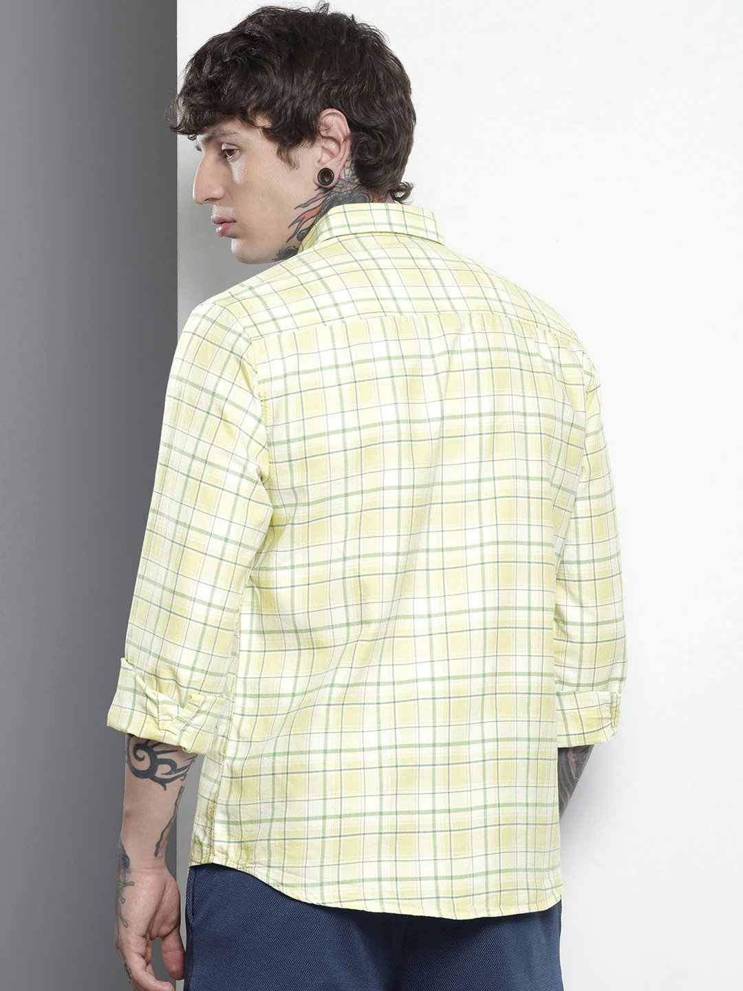 The Indian Garage Co Pure Cotton Slim Fit Checked Casual Shirt - Image 4
