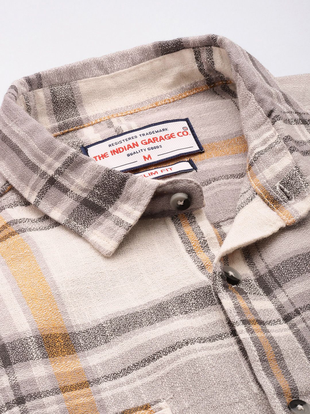 The Indian Garage Co Pure Cotton Slim Fit Checked Casual Shirt - Image 2