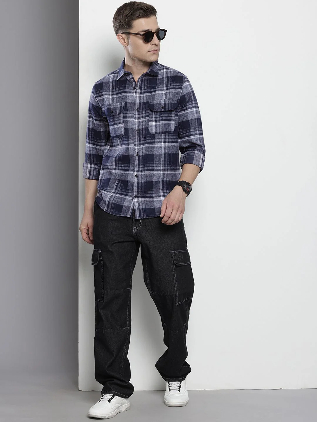 The Indian Garage Co Pure Cotton Slim Fit Checked Casual Shirt - Image 6