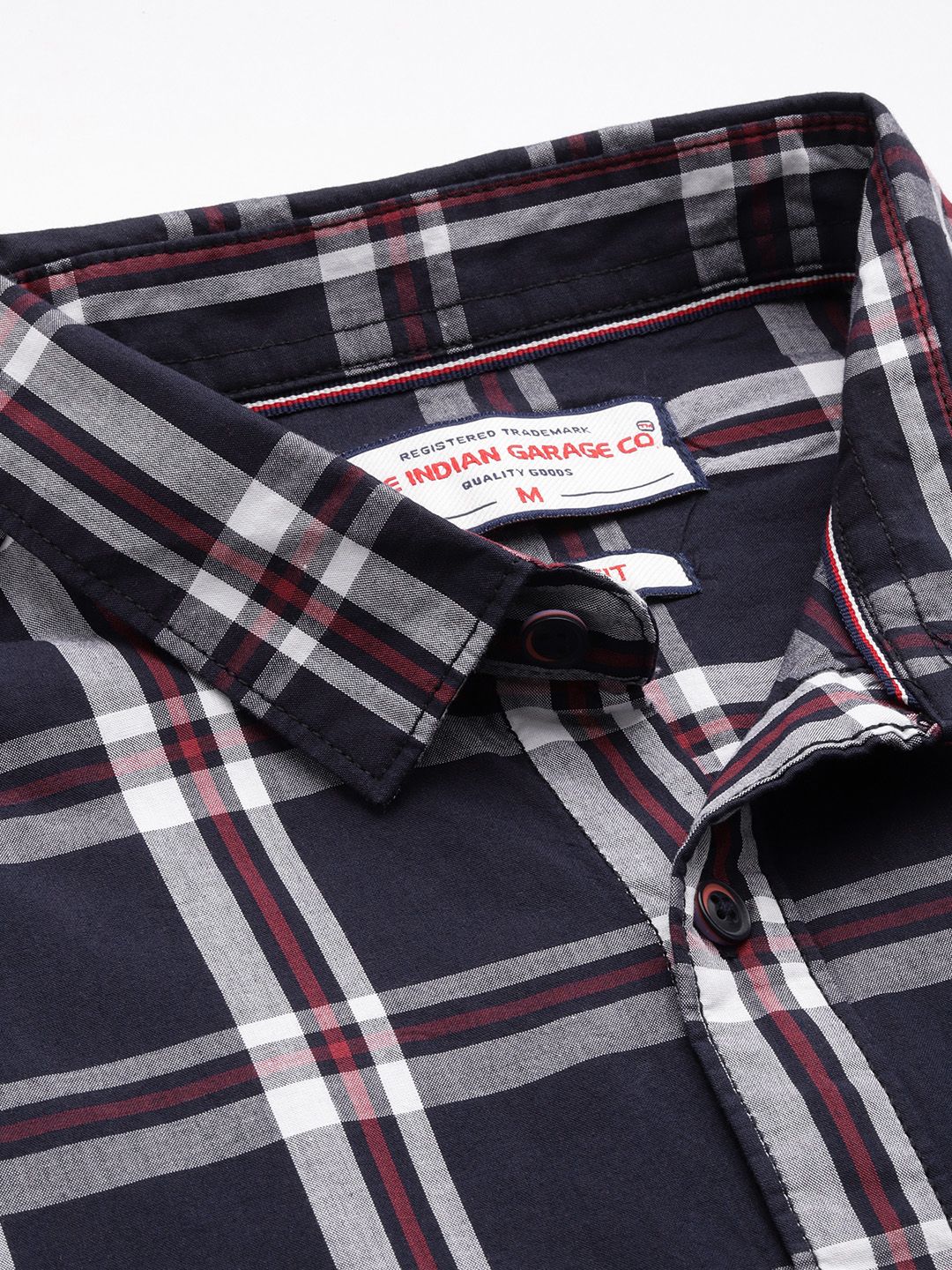 The Indian Garage Co Pure Cotton Slim Fit Tartan Checks Casual Shirt - Image 2