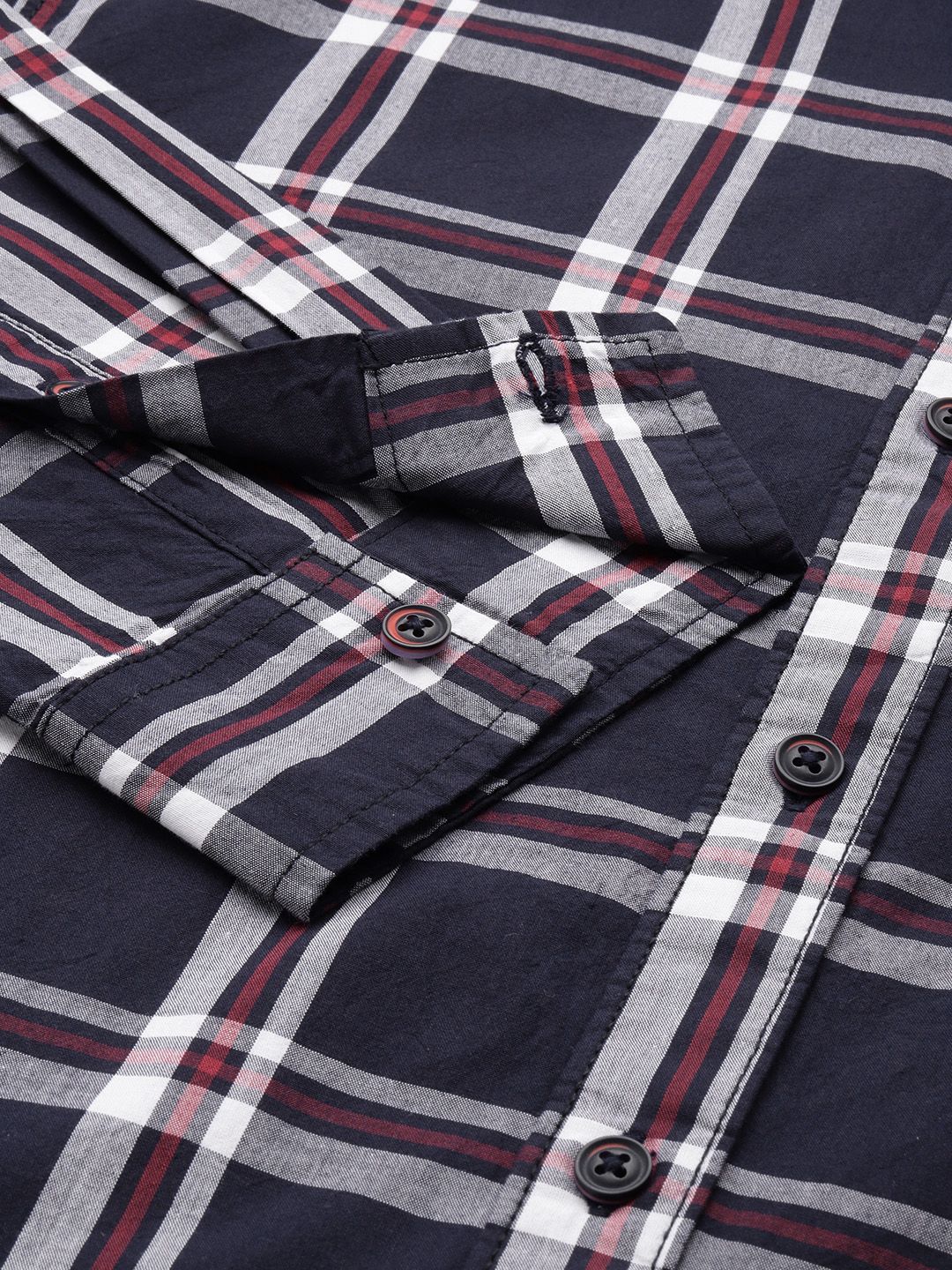 The Indian Garage Co Pure Cotton Slim Fit Tartan Checks Casual Shirt - Image 3