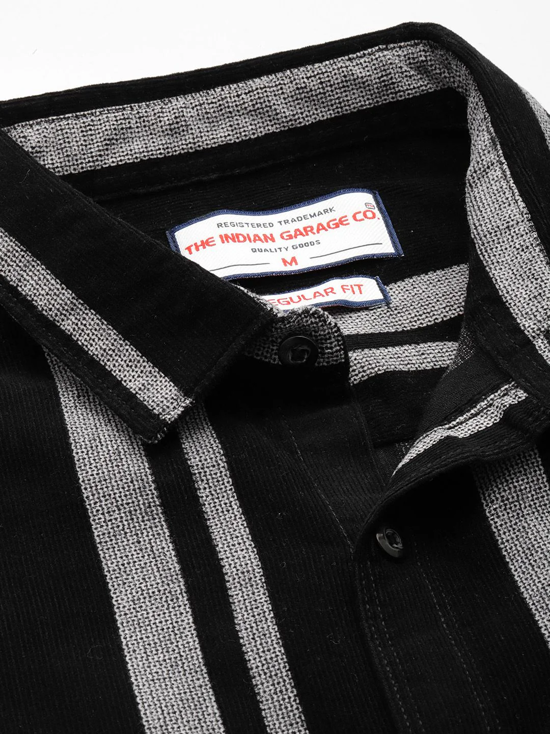 The Indian Garage Co Pure Cotton Striped Corduroy Casual Shirt - Image 2