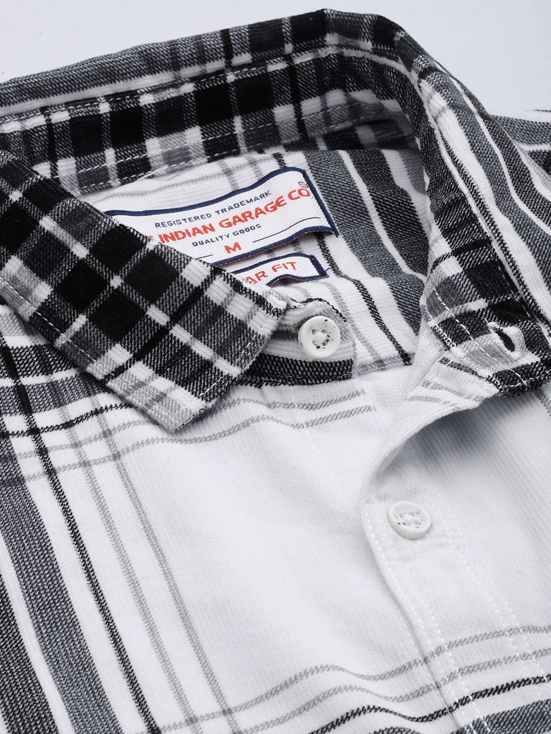 The Indian Garage Co Pure Cotton Tartan Checks Corduroy Casual Shirt - Image 2