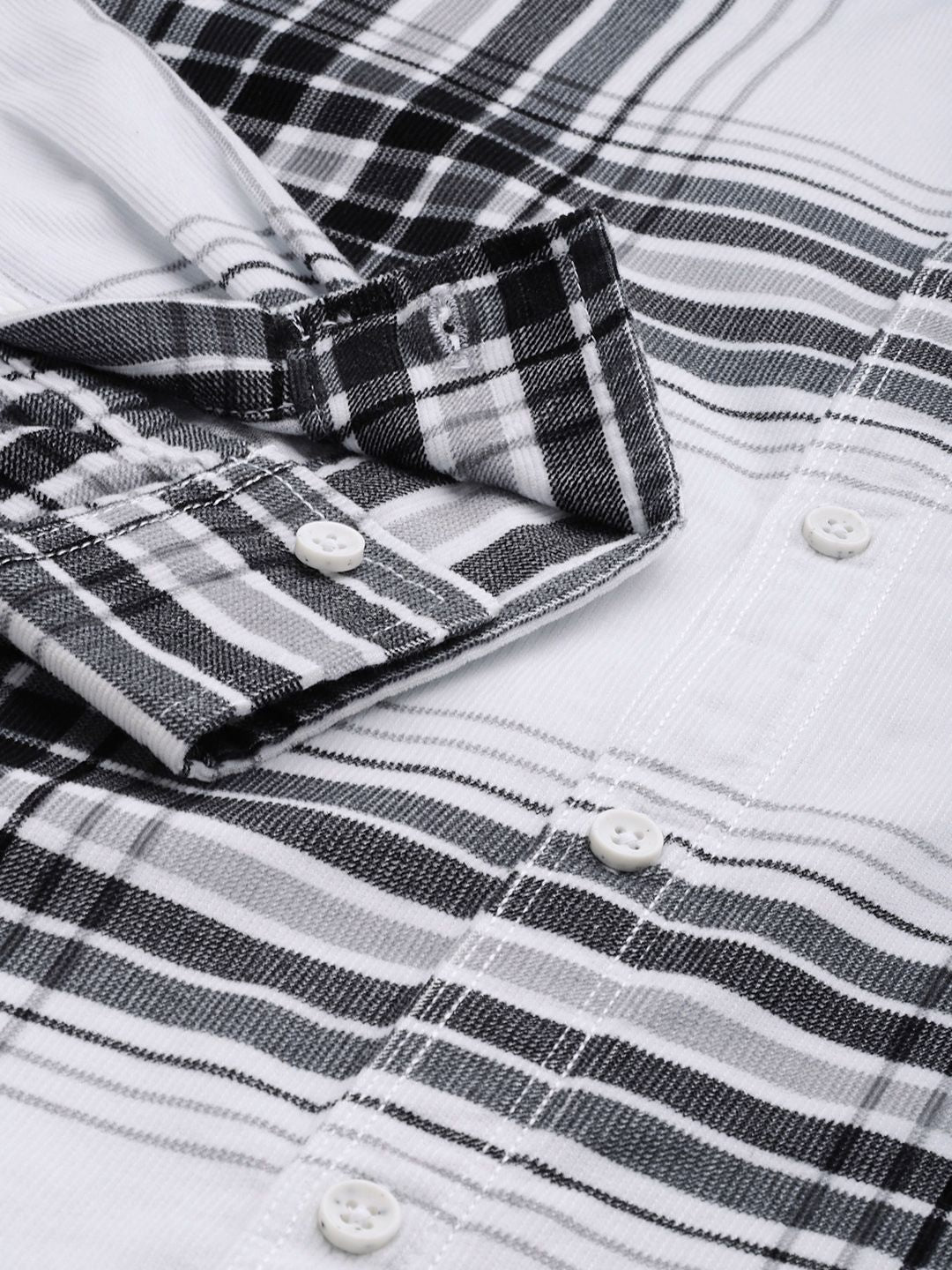 The Indian Garage Co Pure Cotton Tartan Checks Corduroy Casual Shirt - Image 3
