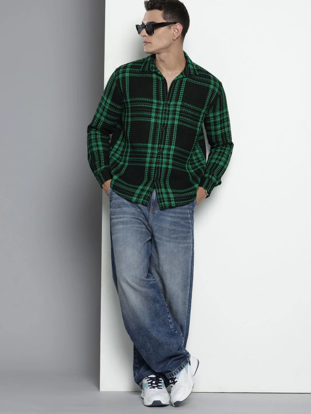 The Indian Garage Co. Relaxed Fit Opaque Checked Textured Casual Shirt - Image 6