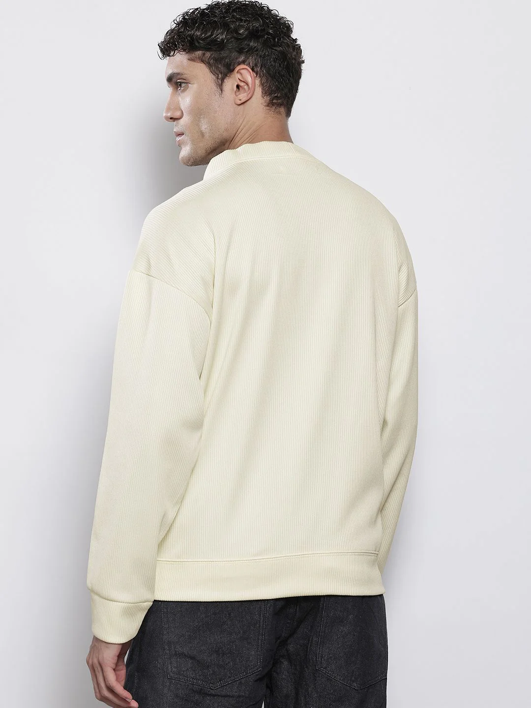The Indian Garage Co Self Design Drop-Shoulder Open-Front Sweatshirt - Image 5