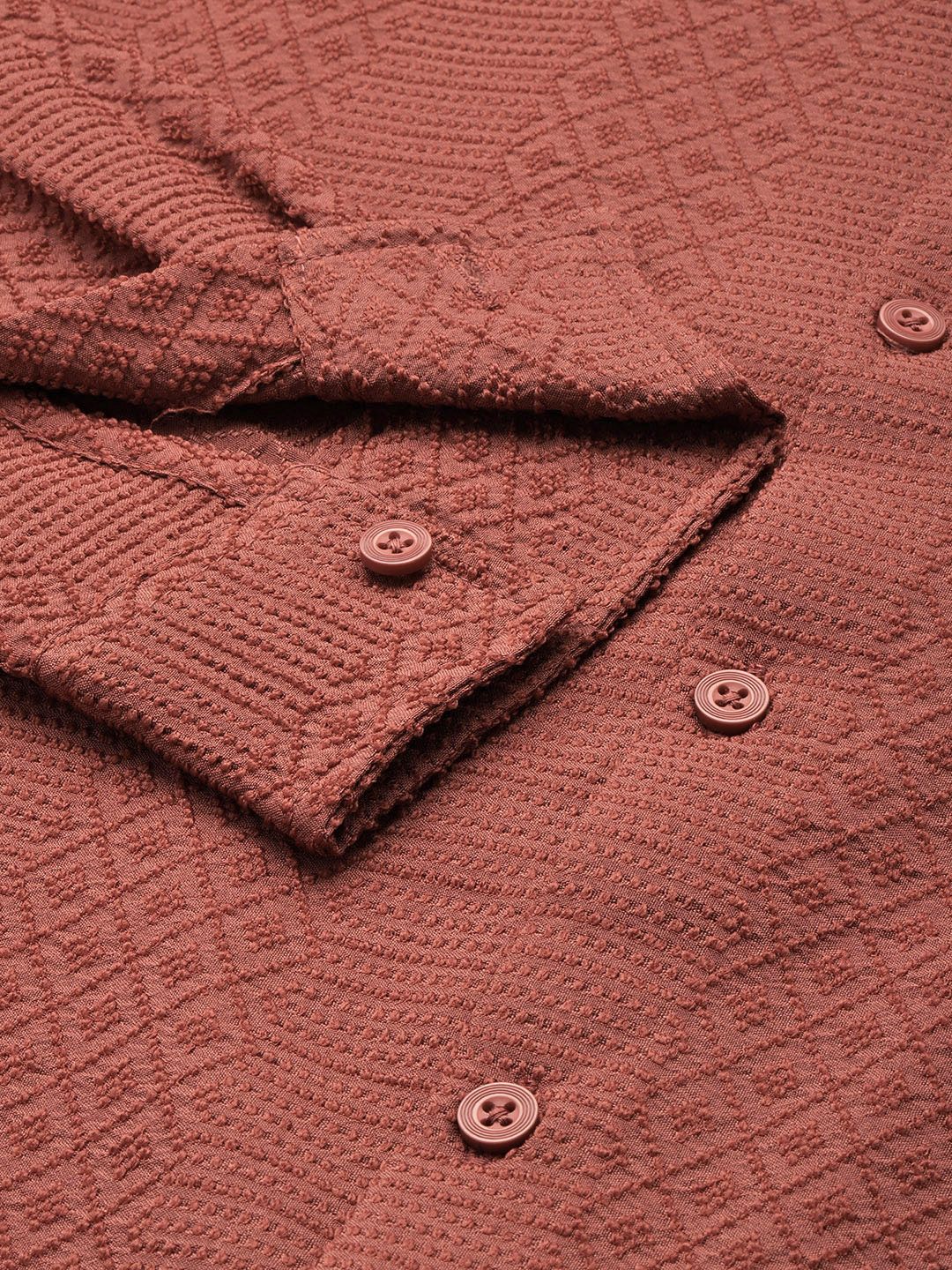 The Indian Garage Co Self Design Opaque Casual Shirt - Image 3