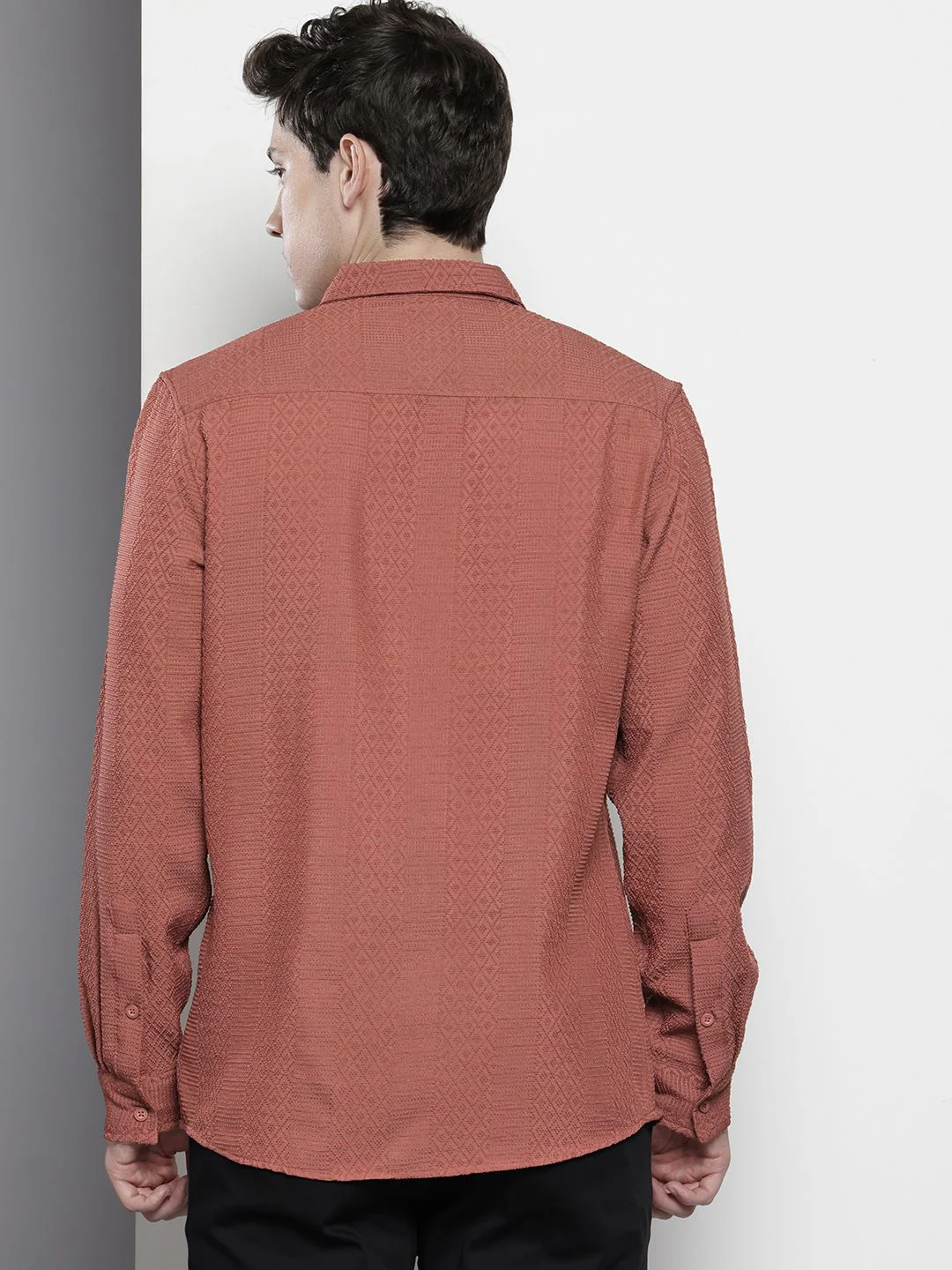 The Indian Garage Co Self Design Opaque Casual Shirt - Image 4