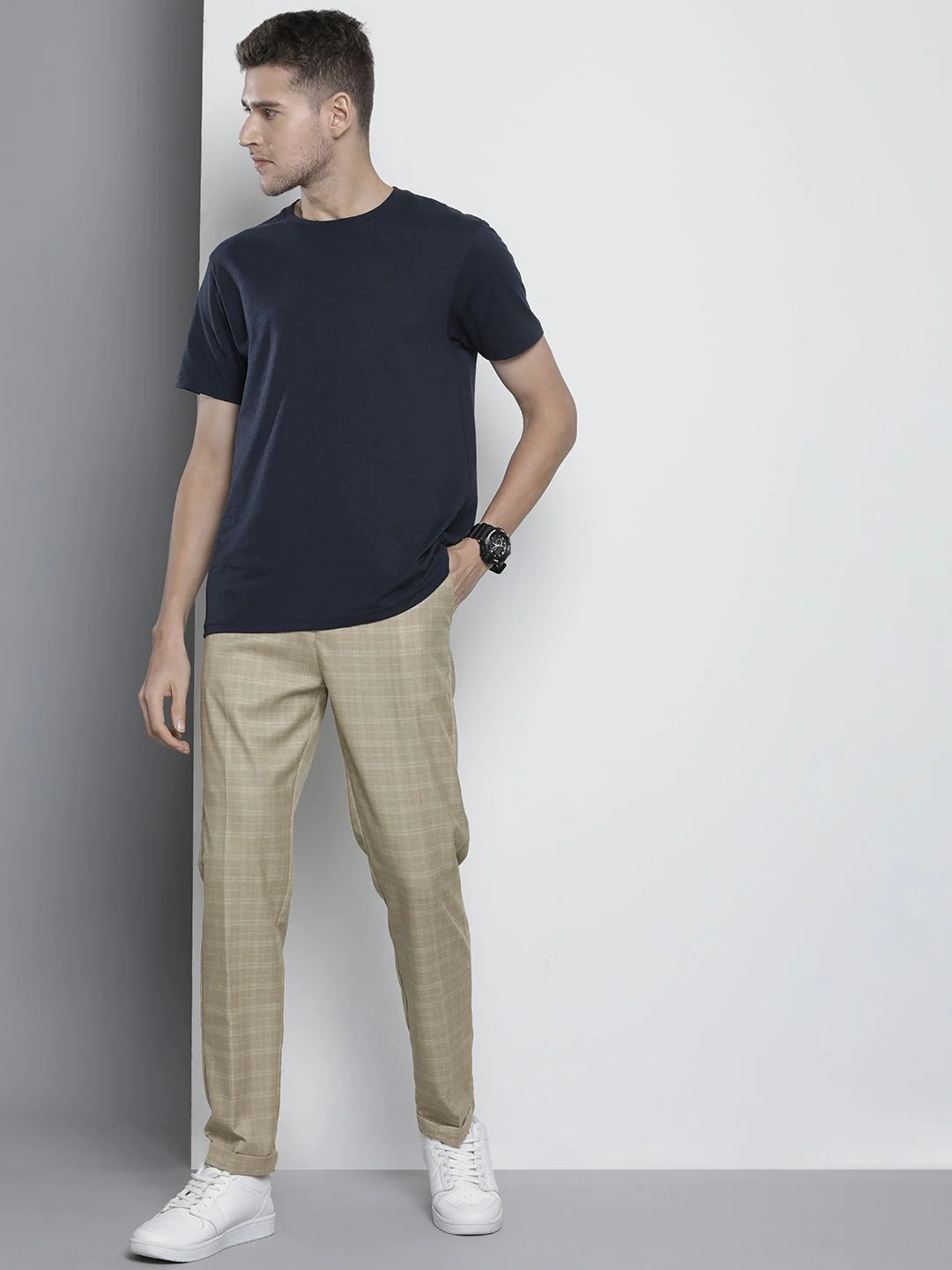 The Indian Garage Co Self Design Regular Fit Chinos Trousers - Image 5