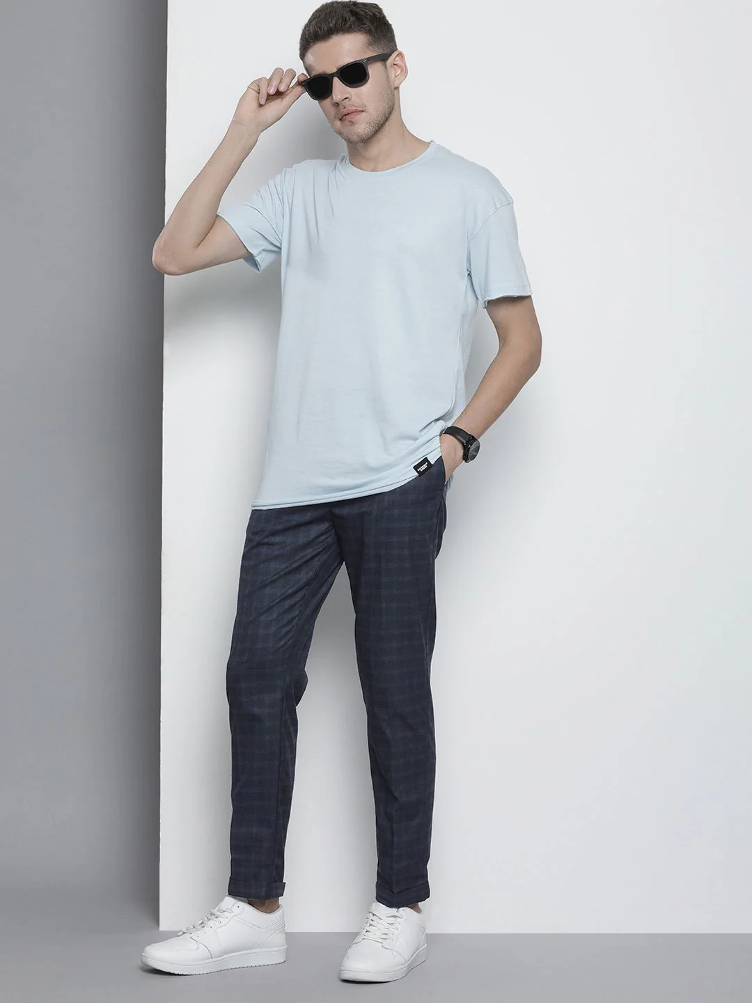 The Indian Garage Co Self Design Regular Fit Chinos Trousers - Image 5