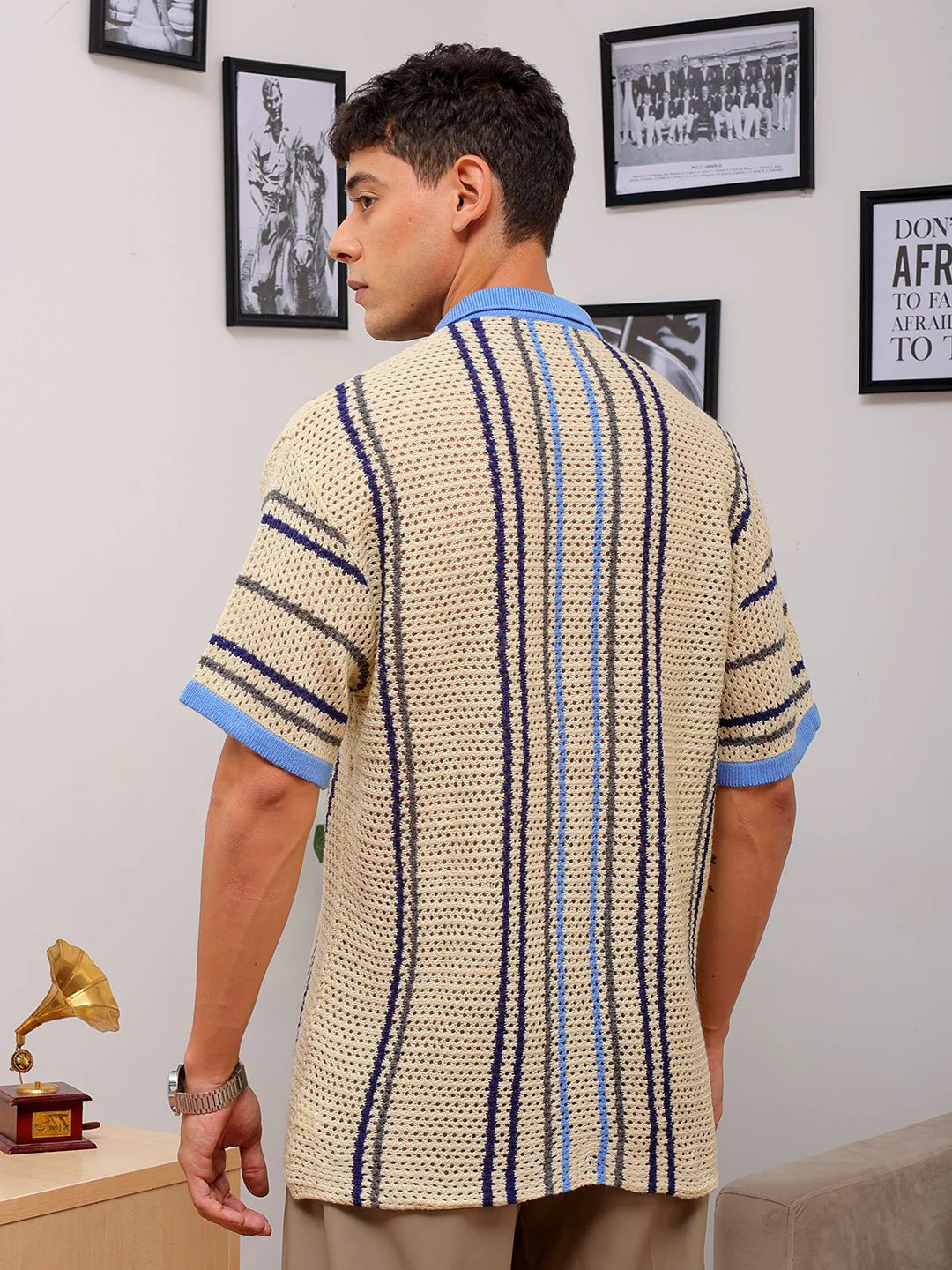 The Indian Garage Co Self Design Spread Collar Relaxed Fit Shirt - Image 6