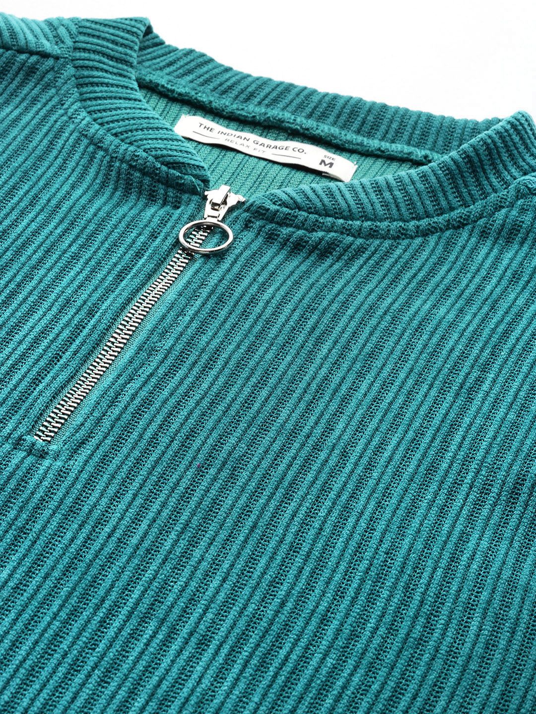 The Indian Garage Co Self-Striped Relaxed Fit Corduroy Sweatshirt - Image 2