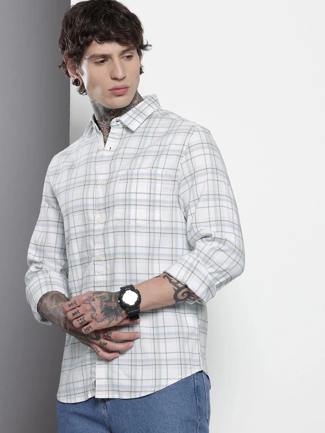 The Indian Garage Co Slim Fit Checked Casual Shirt - Image 5
