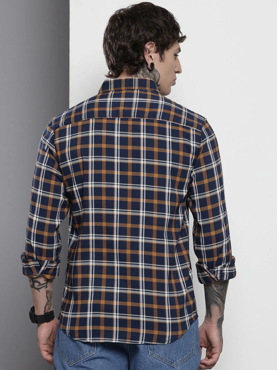 The Indian Garage Co Slim Fit Checked Casual Shirt - Image 4